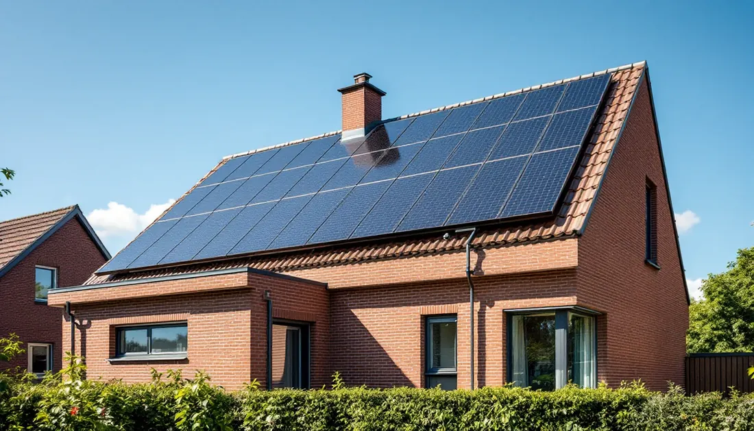Vlaamse woning met zonnepanelen op het dak