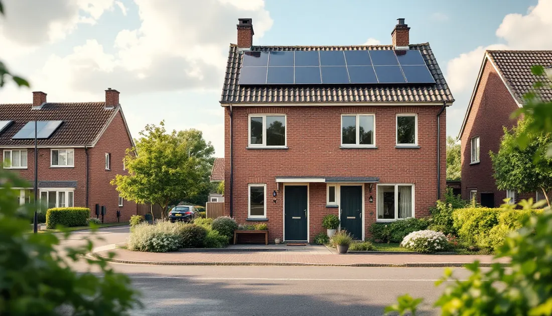 Vlaamse woning met zonnepanelen op het dak
