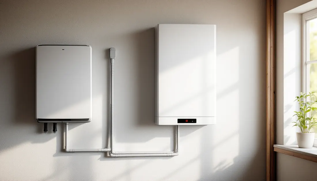 Thuisbatterij gemonteerd naast de omvormer in een Vlaamse woning